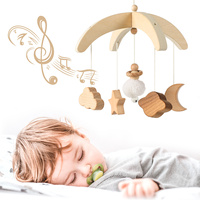 Móvil de Bebé con Diseño de Luna, Estrellas y Nubes, Móvil de Globo Aerostático de Peluche, Decoración Neutral para Cuarto de Bebé, Móvil Islámico para Cuna, Kaaba