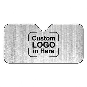 แผ่นบังแดดรถยนต์แบบพิมพ์ลายตามสั่ง ทำจากโพลีเอสเตอร์ ป้องกันรังสียูวี พร้อมโลโก้  วัสดุอะลูมิเนียมฟอยล์ - Product Image 1