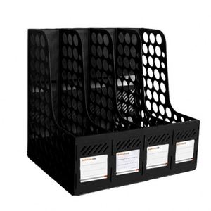 3/4 Compartment Plastic Desk Organizer <b>File</b> Holder Stand with Magazine <b>Tray</b> for Office Use - Product Image 1