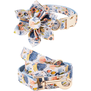 NiBao Langlebiges Halsband mit Rosé<span class=keywords><strong>gold</strong></span>-Metallschnalle, Modisches Muster Hundehalsband und Leine Set - Product Image 5