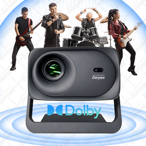 Projecteur de cinéma maison portable 1080P, luminosité 1400, 32G WiFi6, mise au point automatique, écran 260, 360 °   Projecteur 4K gratuit - Product Image 4