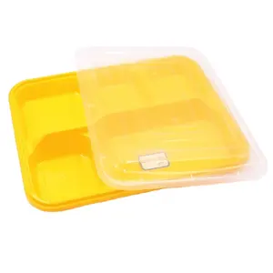 Aangepaste Kleurrijke 5 Porties Lunchbox Wegwerp Plastic Afhaalmaaltijden Voor Warme Maaltijd