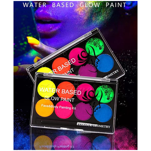 Kit de <span class=keywords><strong>pintura</strong></span> corporal de cara oscura <span class=keywords><strong>con</strong></span> brillo de neón de 8 colores, pinturas acrílicas, <span class=keywords><strong>pintura</strong></span> de vidrio Rgb, 7 colores para decoración de cristal acrílico Suelto - Product Image 3
