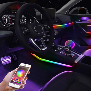 Luce Magica per Auto a Sinfonia con 18 LED a 3 Zone, Striscia Acrilica Arcobaleno a Flusso Inseguente per Interni Auto, Luci d'Atmosfera per Veicoli - Product Image 5