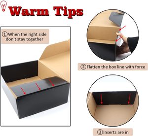 Bán Sỉ Hộp Thư In LOGO Theo Yêu Cầu Hộp Giấy Gấp Gọn Hộp Bưu Phẩm Gợn Sóng Vận Chuyển Màu Đen - Product Image 2