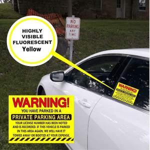 Difícil de Eliminar, Estás Estacionando de Forma Ilícita, Advertencia de Estacionamiento Privado Reservado, Pegatinas Amarillas - Product Image 6