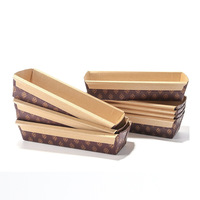 Boîte à pain en carton ondulé rectangulaire en forme de bateau, boîte à gâteau en papier, vente en gros, grande taille, compatible four, 20x6.5x5cm
