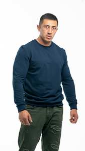 Camiseta de Manga Larga para Hombre, Algodón Grueso, Hilo Peinado 30/2, Color Sólido, Casual, Transpirable, Cálida, Suave, Estilo Urbano, Suministro de Fábrica - Product Image 5