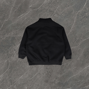 Sudadera con capucha oversize de felpa lavada con cremallera de un cuarto para hombre, estilo streetwear, con logo personalizado - Product Image 3