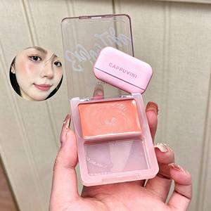 Palette de blush crème CAPPUVINI avec pinceau, fini brillant miroir, teinte hydratante pour les joues, maquillage longue tenue et éclatant pour filles - Product Image 2