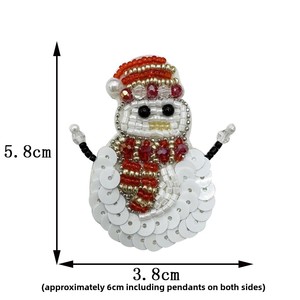 Parches bordados navideños hechos a mano, bonito muñeco de nieve, copo de nieve, caramelo con cuentas para ropa, zapatos, sombreros, decoración, Material de fieltro - Product Image 5