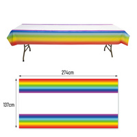 Nappe en PEVA blanche et arc-en-ciel, 54 x 108 pouces, imperméable, jetable, rectangulaire, en plastique, pour cocktail