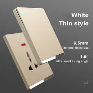 Interrupteur mural gris beige 16A de luxe en gros avec bande décorative de miroir en cristal, interrupteur universel en bronze haute <span class=keywords><strong>flamme</strong></span> 2500W fabriqué - Product Image 5