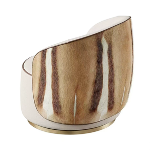 Designer Leder FENDY Sessel Einzels ofa Runder eleganter Luxus-Drehstuhl für Wohnzimmer - Product Image 4