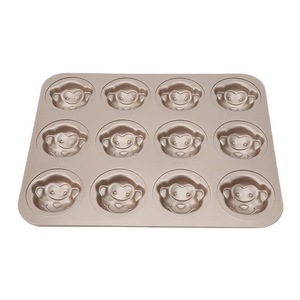 Monkey Cake Mold 12 Cavity Non Stick Oven Safe Baking Pan For Home Use Cake Tools - Product Image 4