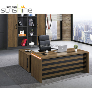 Modern L-Shaped Executive Office <strong>Desk</strong> <strong>Solid</strong> <strong>Wood</strong> and Steel with Metal Design for Home School Apartment Use - Product Image 5
