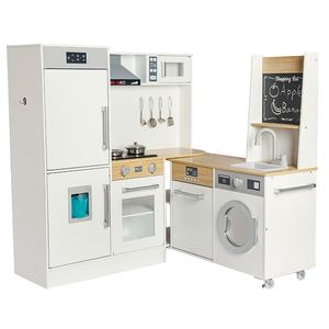 <span class=keywords><strong>Cucina</strong></span> Giocattolo in Legno di Grandi Dimensioni 2024 con Utensili da <span class=keywords><strong>Cucina</strong></span> Cucine per Bambini Girevole con Ruote in MDF - Product Image 1