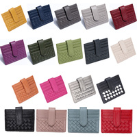 Dompet Gantungan Kunci Tenun Berkualitas Tinggi untuk Wanita/Pria dengan Jendela ID, Dompet Koin, Hadiah Lebah, Dompet Kecil Minimalis Tipis
