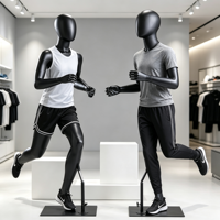 Mannequin enfant sportif en fibre de verre, pose de course, démontable et assemblable, pour présentation en magasin de vêtements pour enfants
