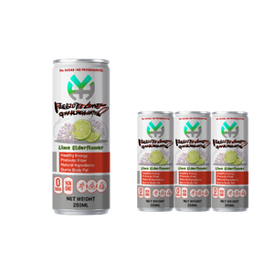 Agua Carbonatada de Limón y Flor de Saúco en Lata de Aluminio Elegante de 250 ml, 0% Azúcar, Bebida Energética Saludable, Precio al por Mayor - Product Image 4