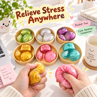 Vente en gros de jouets anti-stress en plastique, type boulette ou pain vapeur, souples à presser, créatifs, boîte mystère réaliste pour promotion