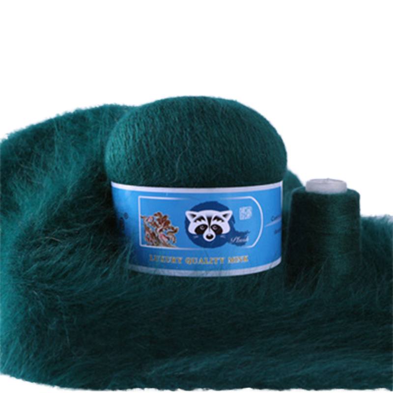 Best-selling Rabbit Hair Yarn Authentic Hand-woven Long-haired Mink Wool High Tenacity Foreign Trade Wholesale Yarn Group Raw