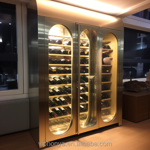 Cao cấp khách sạn đứng tầng nhiệt độ không đổi Cooler Wine hầm lưu trữ Kệ LED Spotlight Antique cao Tủ rượu - Product Image 2