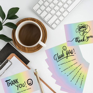 Carte de vœux professionnelle holographique laser brillante en gros, avec logo personnalisé, impression couleur, promotionnelle, de remerciement - Product Image 2