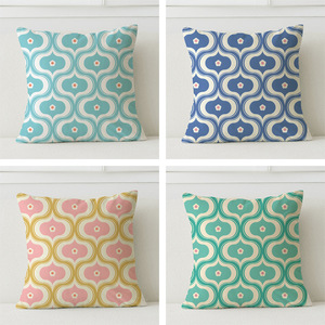Vỏ gối hình học bán buôn phong cách thập niên 70, thiết kế hình học đối xứng lặp đi lặp lại hoài cổ - Product Image 6