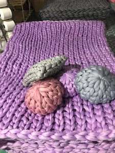 Couverture de canapé en laine tressée, plaid à gros fils épais, nouvelle collection - Product Image 2