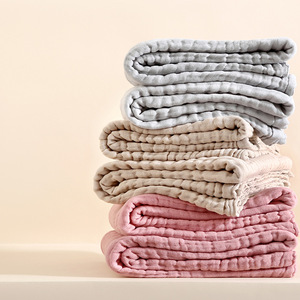 Serviette de bain en gaze Qidou pour bébé, 110x110 cm, couverture en pur coton 6 plis pour nourrissons et tout-petits - Product Image 3
