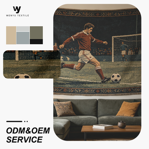 <span class=keywords><strong>Tapisserie</strong></span> Jacquard Artistique 2026, 55% Polyester 45% Coton, Motif Football, Couverture Murale Décorative pour la Maison - Product Image 1