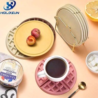 Sous-plat en silicone antidérapant, résistant à la chaleur, réutilisable, non toxique, lavable, de style nordique, couleur personnalisée, avec support pour table à manger