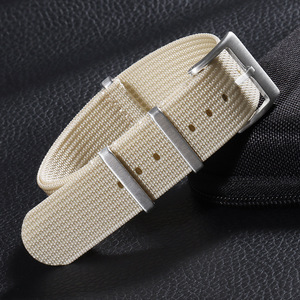 HUANLONG 20/22mm One Piece Nylon <b>Watch</b> Band, Adjustable Ribbed Striped Breathable Heavy Duty Bracelet - Product Image 4