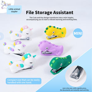 <span class=keywords><strong>Grapadora</strong></span> de dibujos animados fácil de presionar para niños con impresiones de unicornio y dinosaurio duraderas para uso diario - Product Image 3