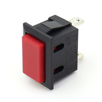Interrupteur à bascule momentané plat 15*21mm KCD1-101 2 broches sans verrouillage à retour automatique rouge 6A 250V pour le contrôle de l'alimentation des équipements
