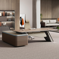 Bureau de direction de luxe haut de gamme, moderne, en forme de L, avec armoire latérale, mobilier de bureau sur mesure