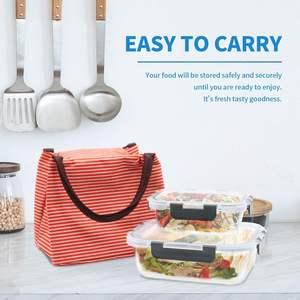 Contenants en verre écologiques 100 % sans BPA pour la préparation des repas avec couvercle en PP, compatibles micro-ondes et congélateur, techniques de laque - Product Image 4