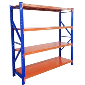 헤비 듀티 100-500Kg 창고 적재 선반 조절 가능한 저장 선반 디스플레이 랙 4단 금속 랙 - Product Image 1