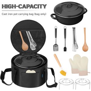 Sac de transport et de rangement pour cocotte hollandaise de 12 pouces, durable, avec poches supplémentaires et poignées robustes - Product Image 5