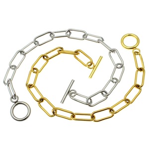 <b>Cross</b> <b>Chain</b> Bracelet Stainless Steel Oval Link Interlocking Hip Hop Unisex Jewelry - Product Image 1