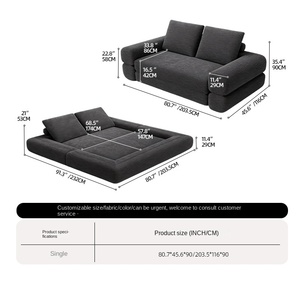 Sofá <span class=keywords><strong>Cama</strong></span> 3 en 1 Plegable, Compacto y Personalizable, Sofá <span class=keywords><strong>Cama</strong></span> Doble, Colchón <span class=keywords><strong>de</strong></span> Piso, Sofá <span class=keywords><strong>Cama</strong></span> <span class=keywords><strong>de</strong></span> Tela Moderno y Minimalista - Product Image 3