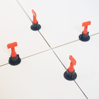 Système de nivellement de carreaux haute résistance réutilisable avec tiges en T de 1,5 mm, aiguilles en plastique et acier modernes pour murs et sols, grandes dalles