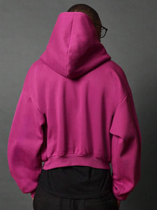 Fabricants de sweats à capuche personnalisés de haute qualité, sweats à capuche en molleton français lourd, à fermeture éclair, courts et amples pour hommes, vêtements d'hiver - Product Image 2