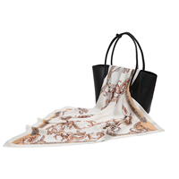 Écharpe en satin personnalisée en gros Écharpe de designer imprimée de haute qualité 100% Polyester 70*70 Écharpe carrée pour dames