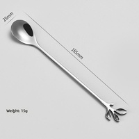 Ensemble de couverts en acier inoxydable de haute qualité, cuillère et couteau dorés en forme de feuille, agitateur à café, cuillère à dessert pour le miel et le yaourt