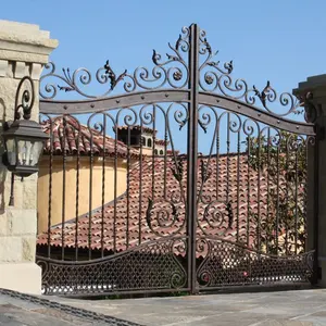 Beautiful gate designs Forged gates iron double metal main door iron gates arch door wrought iron gates