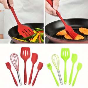 Juego de Espátulas de Silicona Ecológicas Resistentes al Calor de 5 Piezas con Acabado Antiadherente y Opción de Logotipo Personalizado para Uso en la Cocina - Product Image 3