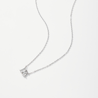FUAMAY clásico 925 plata esterlina dos piedras colgante collar cuadrado y pera doble CZ collar 18K chapado en oro Toi Et Moi collar