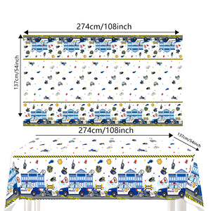 Ensemble de décoration d'anniversaire pour enfants sur le thème de la <span class=keywords><strong>police</strong></span> et de la voiture de <span class=keywords><strong>police</strong></span>, comprenant bannière, guirlande, vaisselle, assiettes en papier, gobelets, serviettes, nappe et ballons - Product Image 5